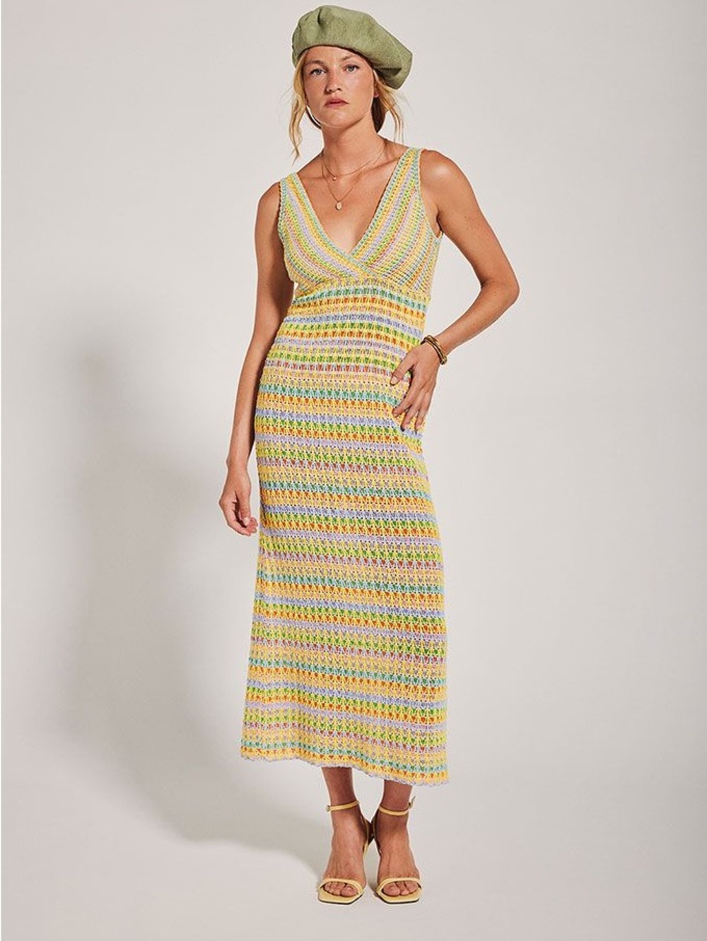 🥰🥰🥰 ZARA Long knit dress with crochet lace, size M